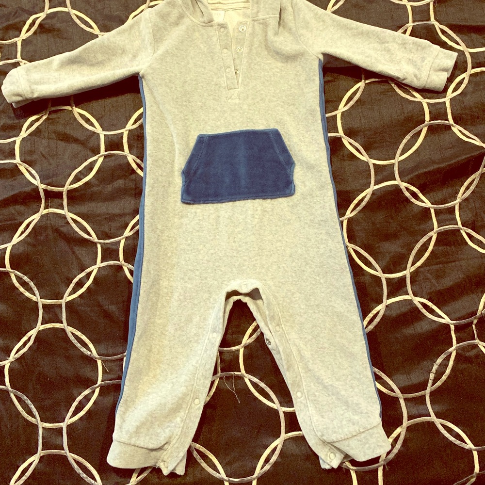 Baby Hooded Onesie - Velour